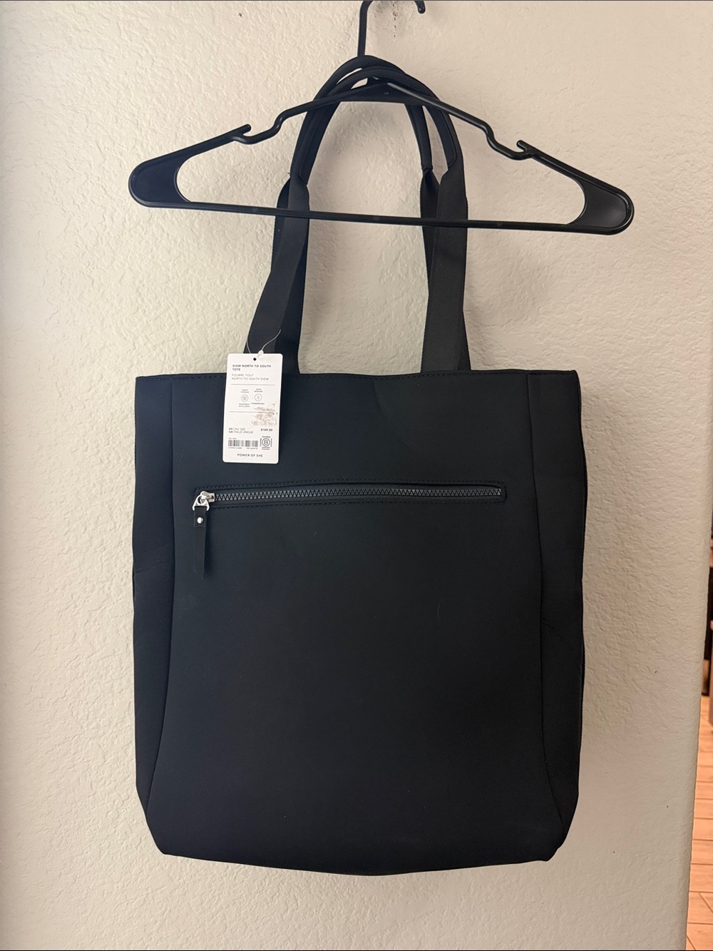 Athleta Black Everyday Tote with Front Zip Pocket